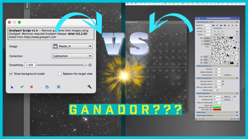 Comparativa entre Graxpert y DBE para poder decidir cual es mejor